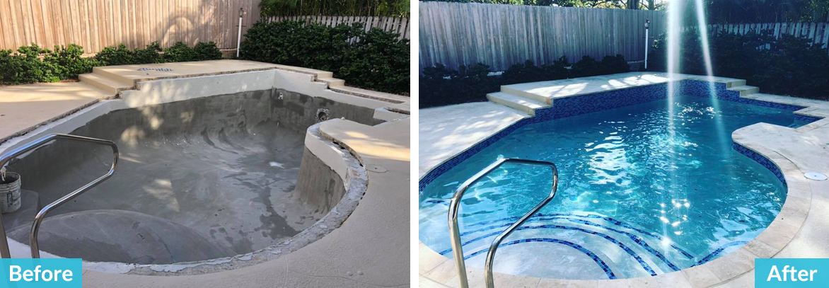 Before After Pool Remodeling