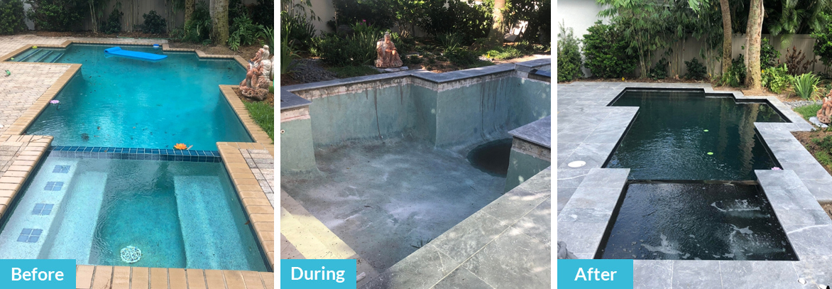 Before After pool installation