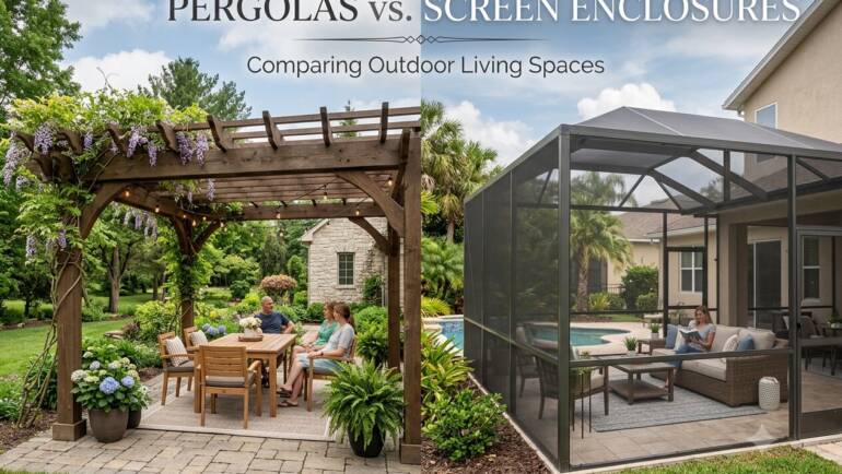 Pergolas vs. Screen Enclosures: Choosing Shade for Your Boca Raton Pool Deck